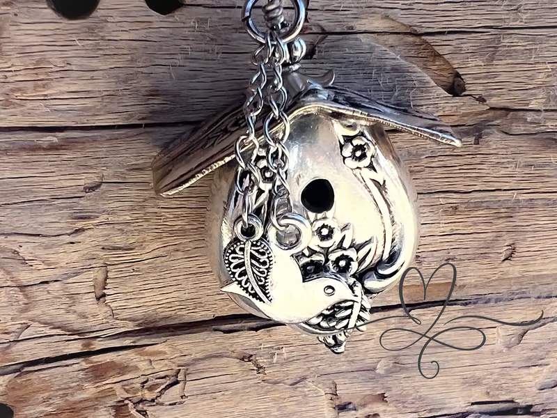 🔥Father's Day Sale: - 🐦Birdhouse Necklace • The 1951 "Magnolia" Silverware Birdhouse💯Sterling Silver✨🎉