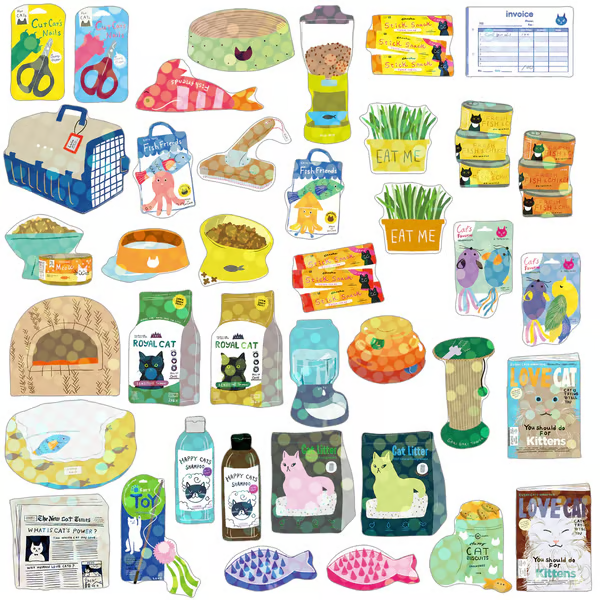 Miniature Shipping Box Flake Sticker Set