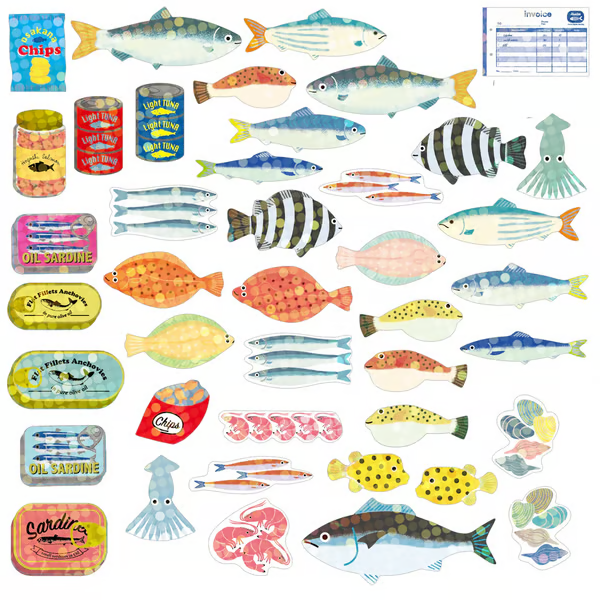Miniature Shipping Box Flake Sticker Set