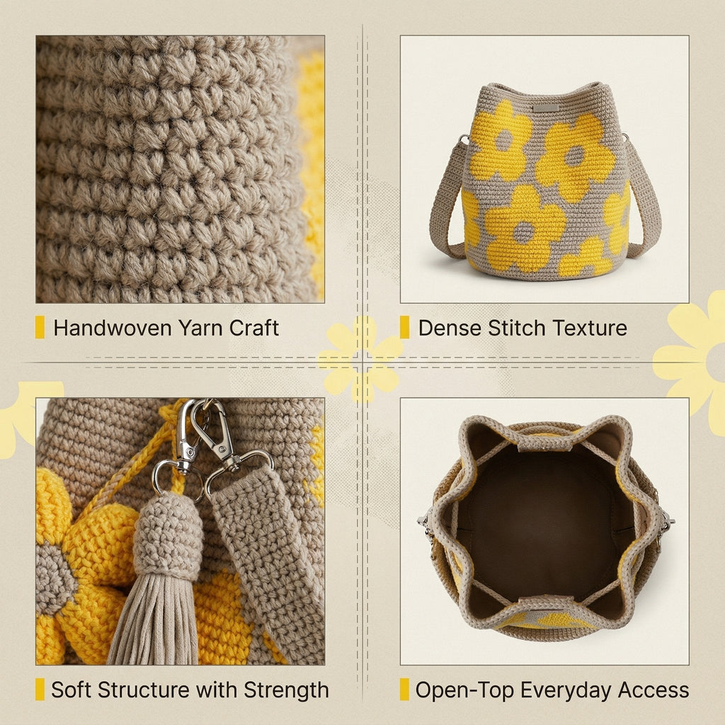 🔥2026 Spring Special Offer 49% OFF🌼Handmade Crochet Flower Tote✨