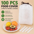 🔥100PCS Plastic Bowl Covers – Elastic Reusable Food Wrap