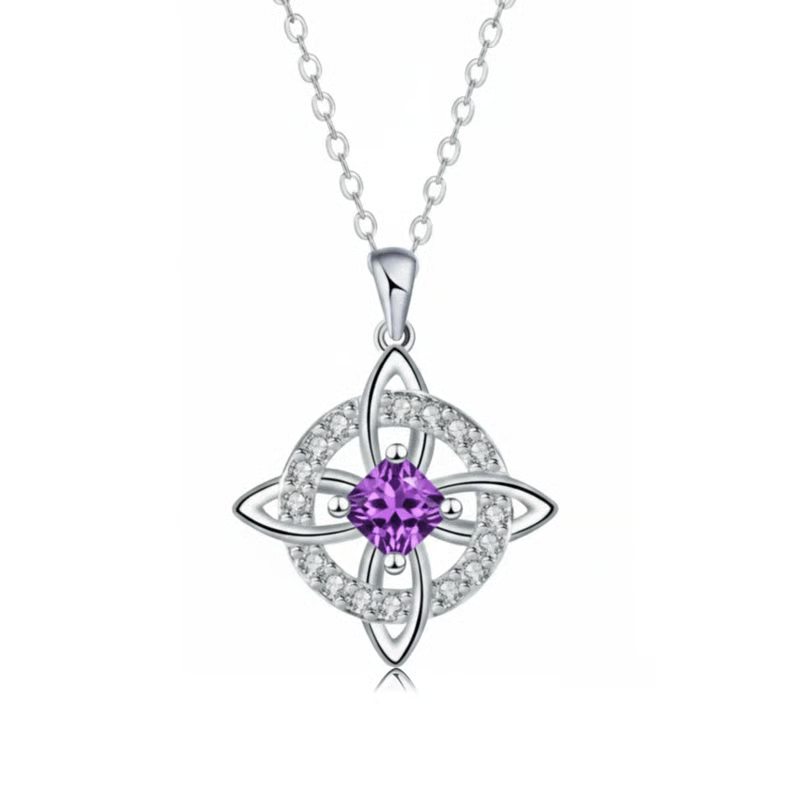 Mystical Birthstone Witches Knot Necklace – Natural Crystal🔮💞Protect Your Loved Ones
