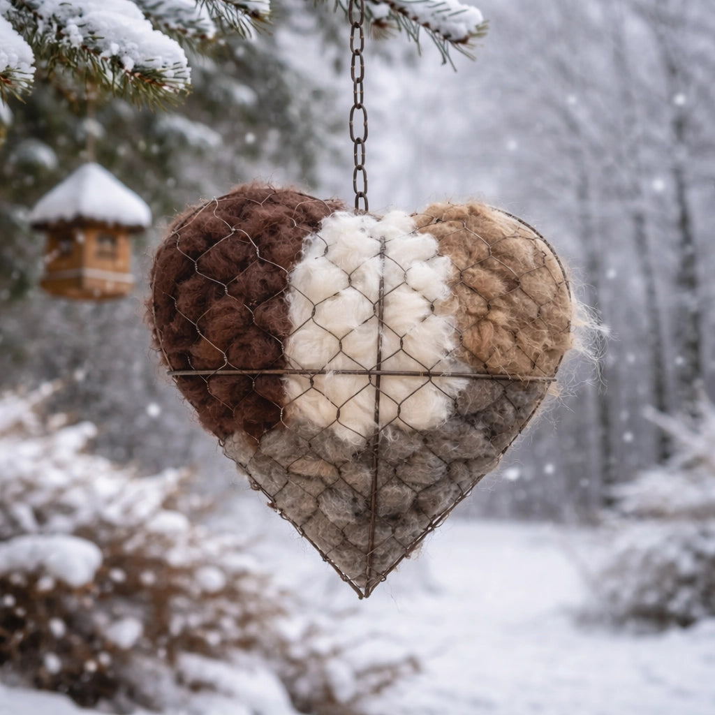 🔥LAST DAY 49% OFF - 🕊️🏡Handmade Natural Alpaca Fiber Bird Nesting Heart❤️A Cozy Gift for Birds