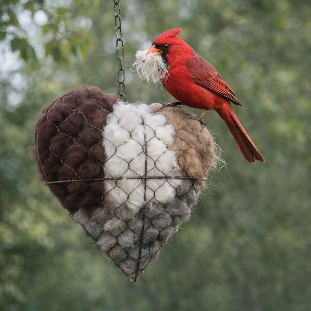 🔥LAST DAY 49% OFF - 🕊️🏡Handmade Natural Alpaca Fiber Bird Nesting Heart❤️A Cozy Gift for Birds