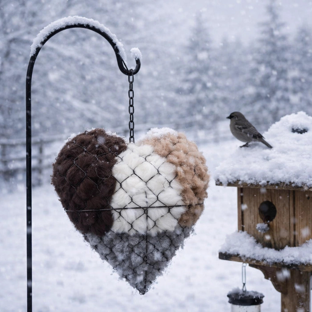 🔥LAST DAY 49% OFF - 🕊️🏡Handmade Natural Alpaca Fiber Bird Nesting Heart❤️A Cozy Gift for Birds