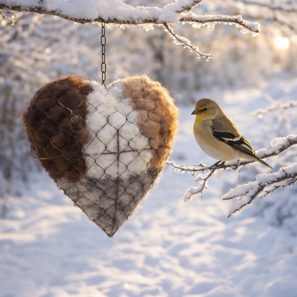 🔥LAST DAY 49% OFF - 🕊️🏡Handmade Natural Alpaca Fiber Bird Nesting Heart❤️A Cozy Gift for Birds