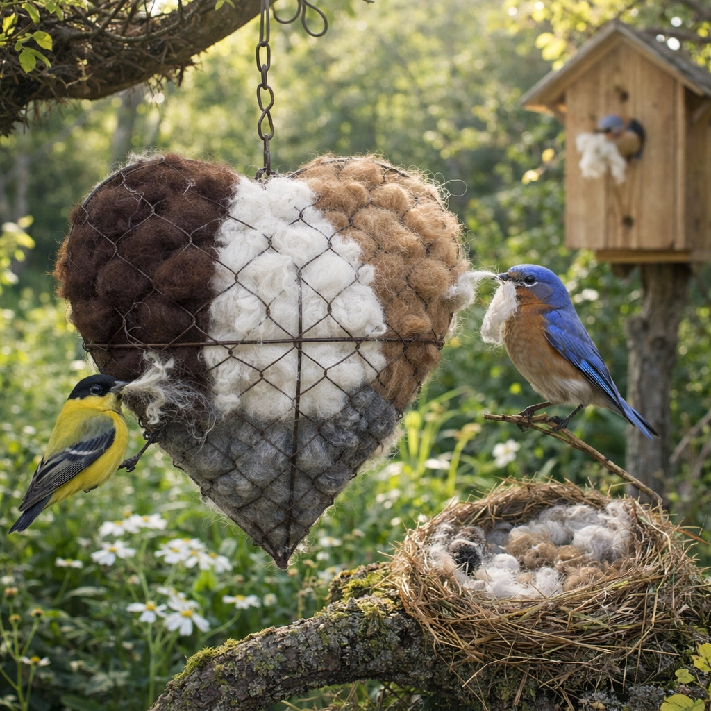 🔥LAST DAY 49% OFF - 🕊️🏡Handmade Natural Alpaca Fiber Bird Nesting Heart❤️A Cozy Gift for Birds