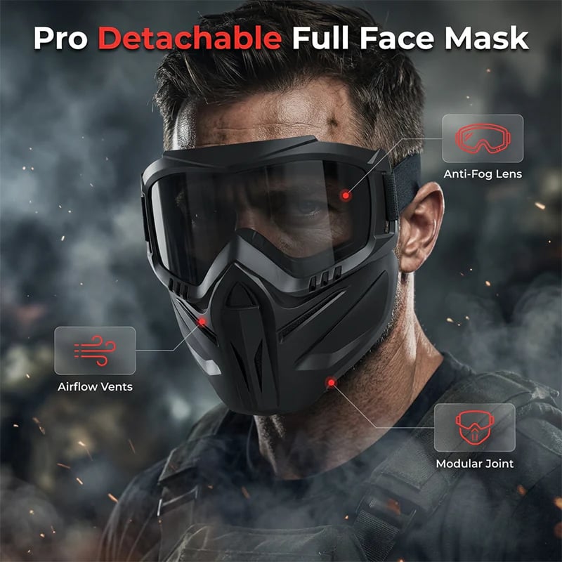 🔥LIMITED-TIME 46% OFF - Detachable Full Face Goggle Mask