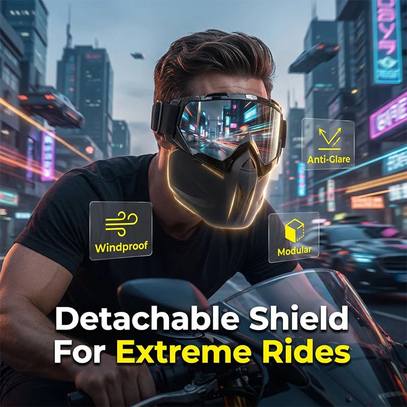 🔥LIMITED-TIME 46% OFF - Detachable Full Face Goggle Mask