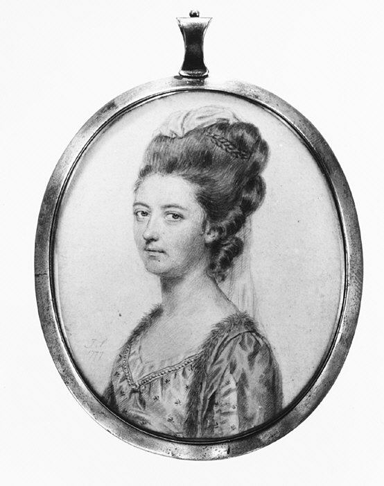 Mrs. Charlotte Lennox by John Smart - Watercolor canvas print