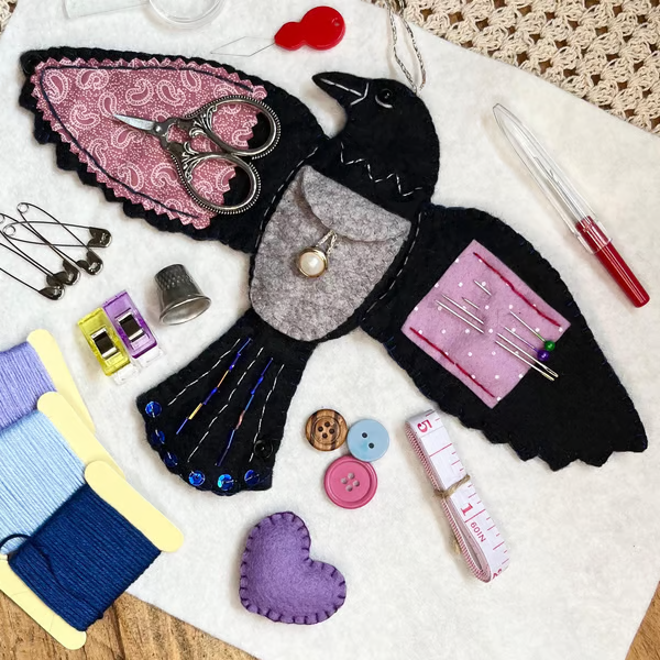 🎁Today Only 50% Off - 🖤 “Raven’s Keepsake – Guardian of Stitches” 🪡✨Includes all accessories