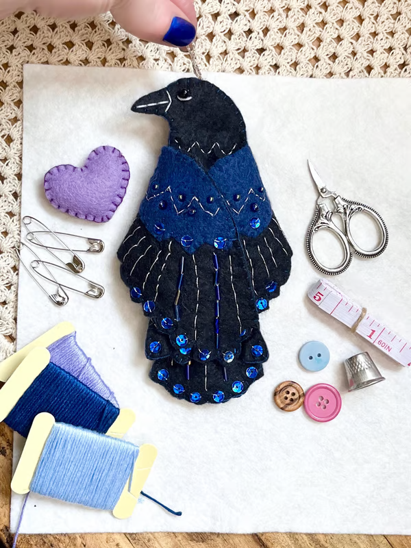 🎁Today Only 50% Off - 🖤 “Raven’s Keepsake – Guardian of Stitches” 🪡✨Includes all accessories