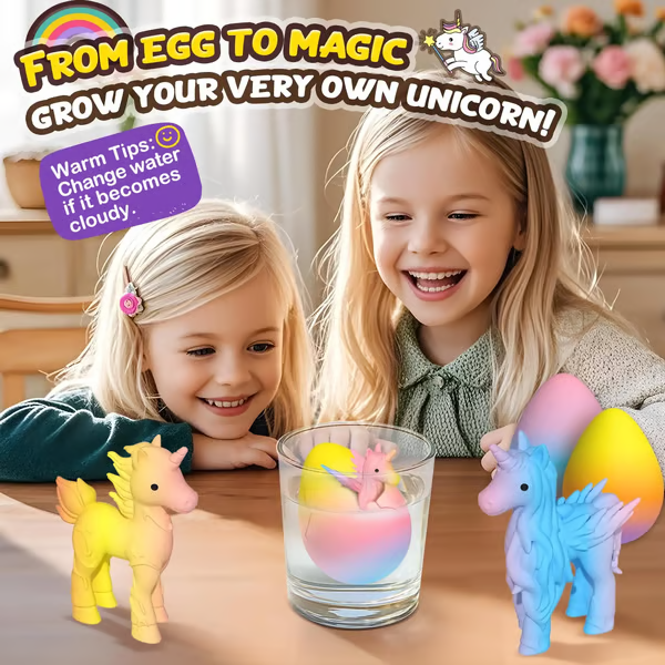 🦄Magical Hatching Unicorn Eggs✨6 Pack Enchantment & Surprise💦Water-Grow & Spark Joy — Kids’ Enchanted Surprise Toy🎁