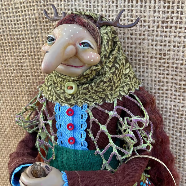 🔥Last 4 hours Sale: Save 49%- Handmade Kitchen Witch Doll