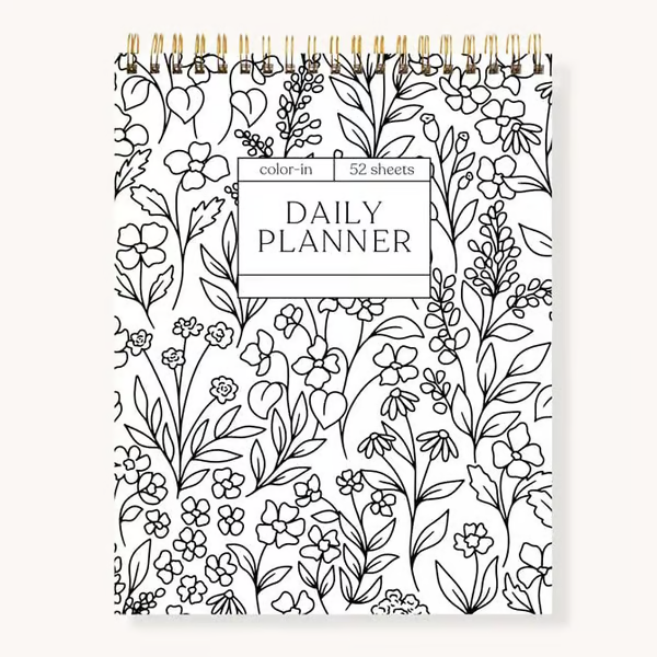 🎨Color-In Spiral Notebook & Daily Planner🧑‍🎨