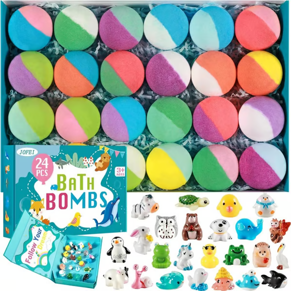 🥚✨Easter Gift - 24-Piece Children Bath Ball Gift Box