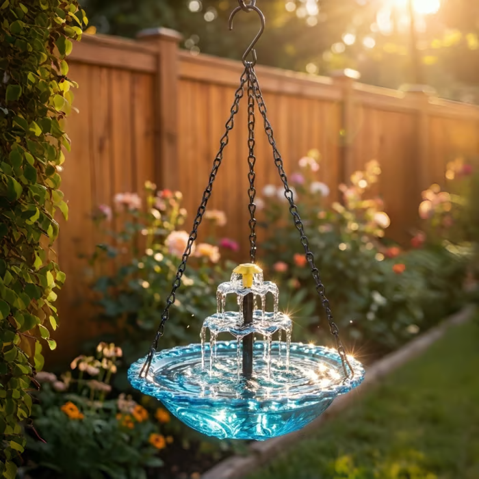 🔥2026 Spring special offer 49% off - 🐦Solar Cascade Hanging Bird Bath Fountain