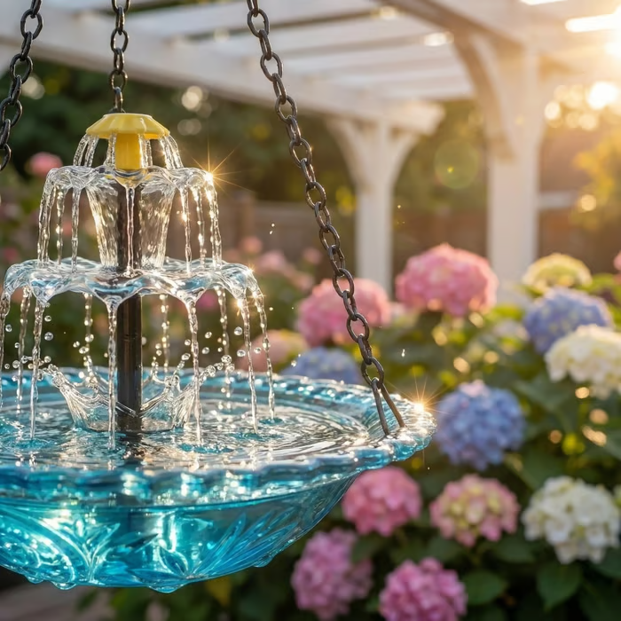 🔥2026 Spring special offer 49% off - 🐦Solar Cascade Hanging Bird Bath Fountain