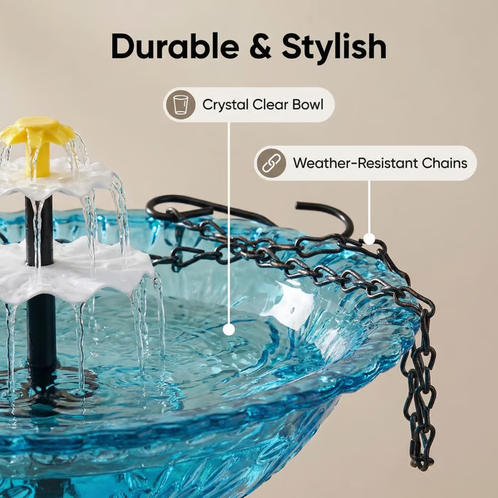 🔥2026 Spring special offer 49% off - 🐦Solar Cascade Hanging Bird Bath Fountain