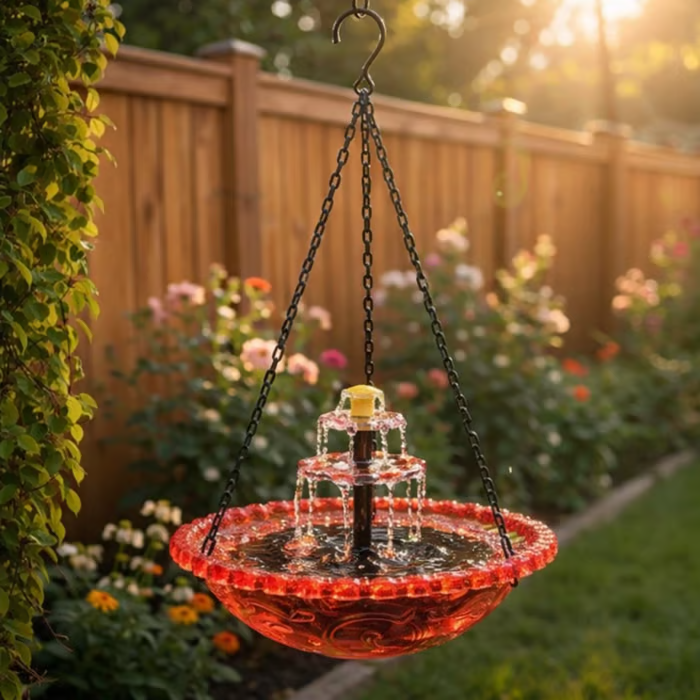 🔥2026 Spring special offer 49% off - 🐦Solar Cascade Hanging Bird Bath Fountain