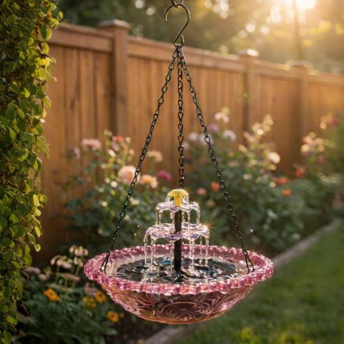🔥2026 Spring special offer 49% off - 🐦Solar Cascade Hanging Bird Bath Fountain