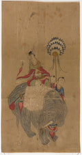Samantabhadra on an Elephant with Two Attendants by  - Classic Art canvas print