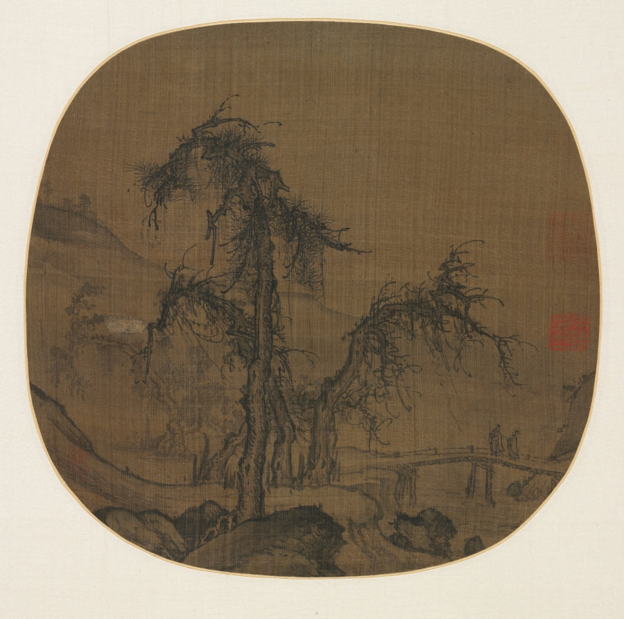 Ramblers over a Winding Stream by Luo Zhichuan (Chinese, active 1280s–1320s) - Classic Art canvas print