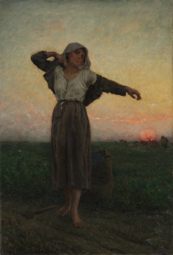 The Tired Gleaner by Jules Breton (French, 1827–1906) - Classic Art canvas print