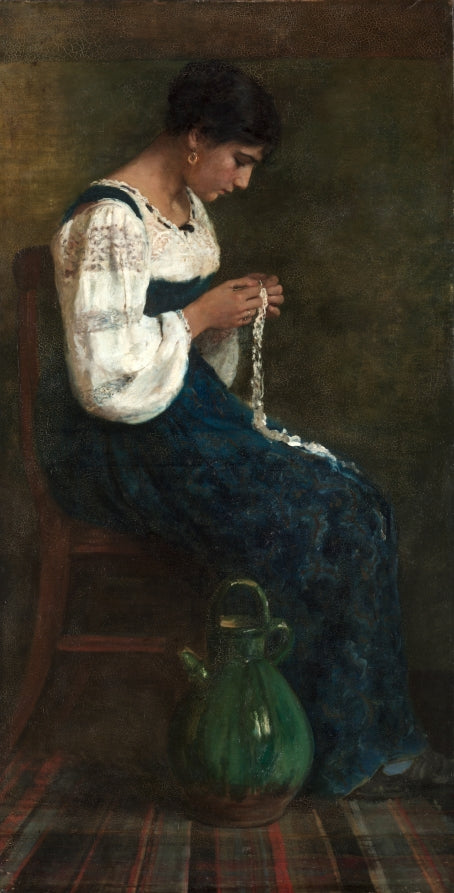 Capri Lace Maker by George B. Butler (American, 1838–1907) - Classic Art canvas print