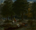 Greek Cavalry Men Resting in Forest by Eugène Delacroix (French, 1798–1863) - Romantic canvas print