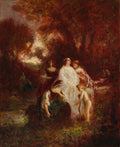 Figures in the Woods by Adolphe Monticelli (French, 1824–1886) - Classic Art canvas print