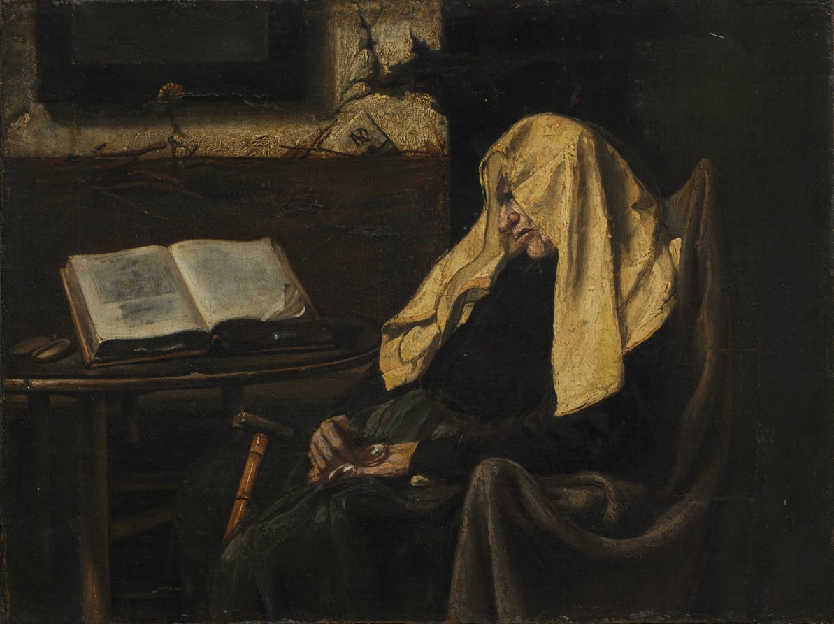 Old Woman Asleep by  - Classic Art canvas print