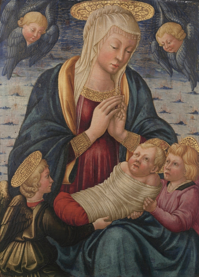 Virgin and Child with Angels by Neri di Bicci (Italian, 1419–1491) - Classic Art canvas print