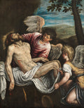 The Dead Christ with Angels by Leandro Bassano (Italian, 1557–1623) - Classic Art canvas print