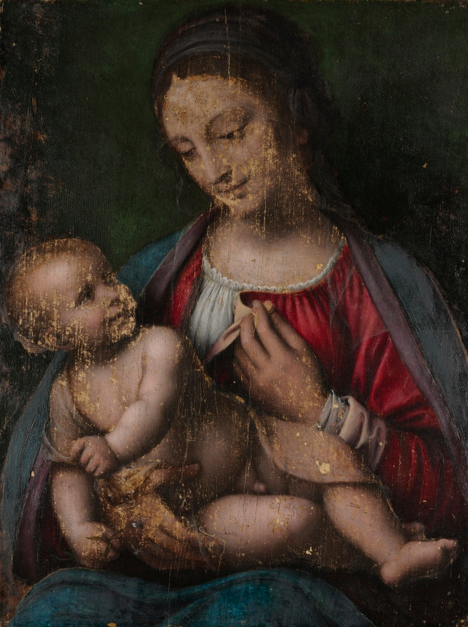 Virgin and Child by Bernardino Luini (Italian, c. 1480-c. 1532) - Classic Art canvas print