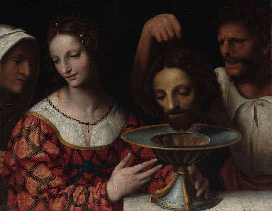 Salome with the Head of Saint John the Baptist by Bernardino Luini (Italian, c. 1480-c. 1532) - Classic Art canvas print