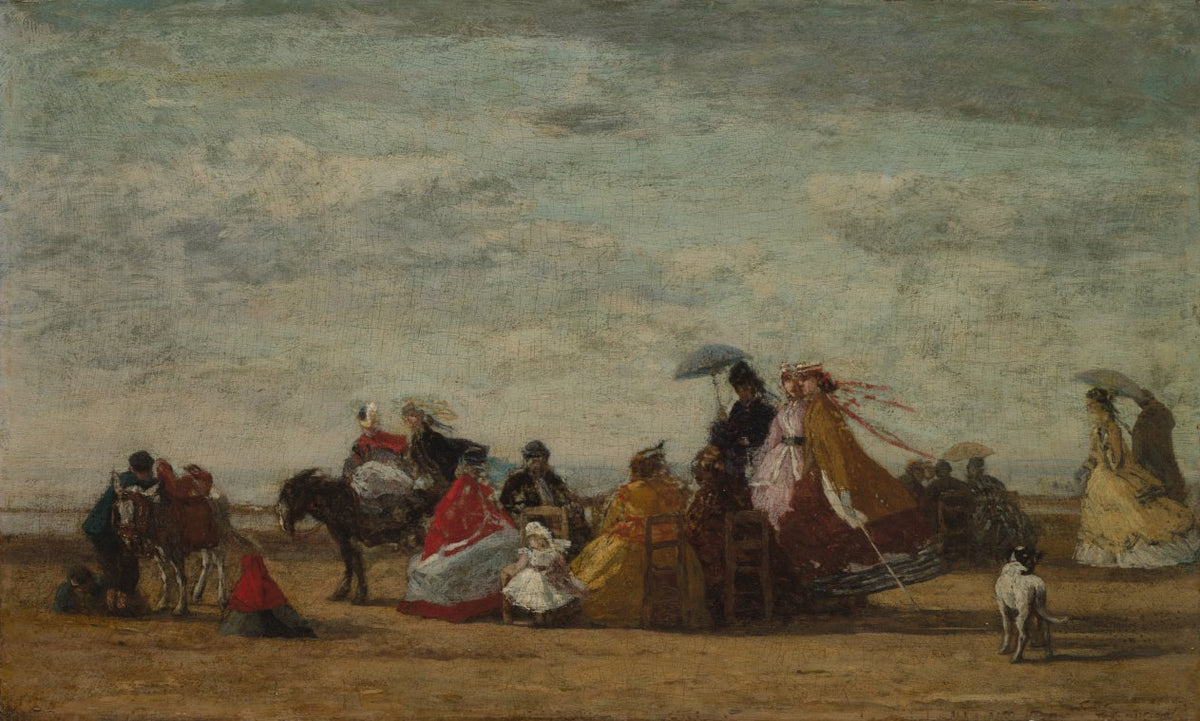 Beach Scene by Eugène Boudin (French, 1824–1898) - Classic Art canvas print