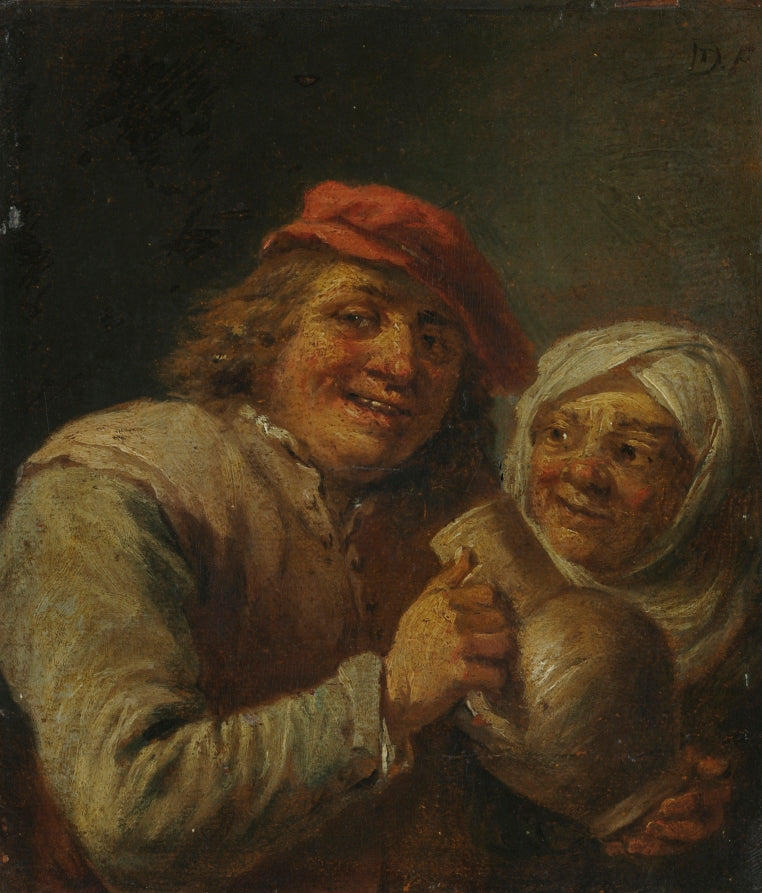 Old Man and Woman by David Teniers (Flemish, 1610–1690) - Classic Art canvas print