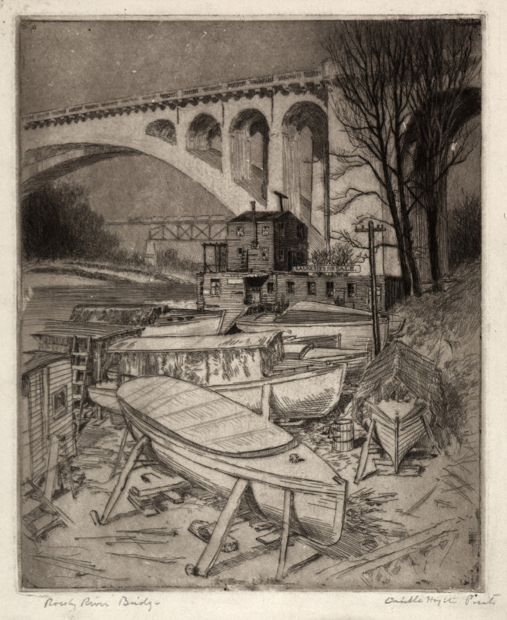 Rocky River Bridge by Orville Houghton Peets (American, 1884–1968) - Classic Art canvas print