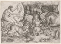 Allegorical Theme  Combat of Animals by Master of the Beheading of St. John the Baptist (Italian) - Classic Art canvas print