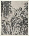 The Climbers Three Figures from Michelangelo's Battle of Cascina by Marcantonio Raimondi (Italian, 1470/82–1527/34) - Classic Art canvas print