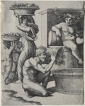 The Wine Press by Marcantonio Raimondi (Italian, 1470/82–1527/34) - Classic Art canvas print