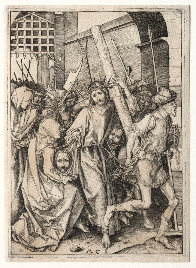 The Passion Christ Bearing the Cross by Martin Schongauer (German, c. 1450–1491) - Classic Art canvas print