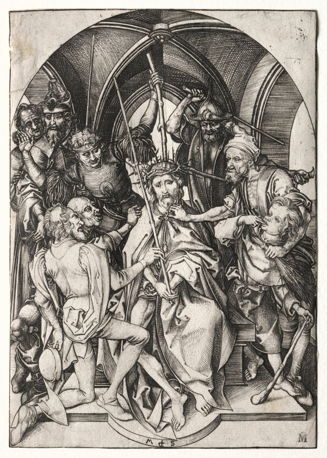 Christ Crowned with Thorns by Martin Schongauer (German, c. 1450–1491) - Classic Art canvas print