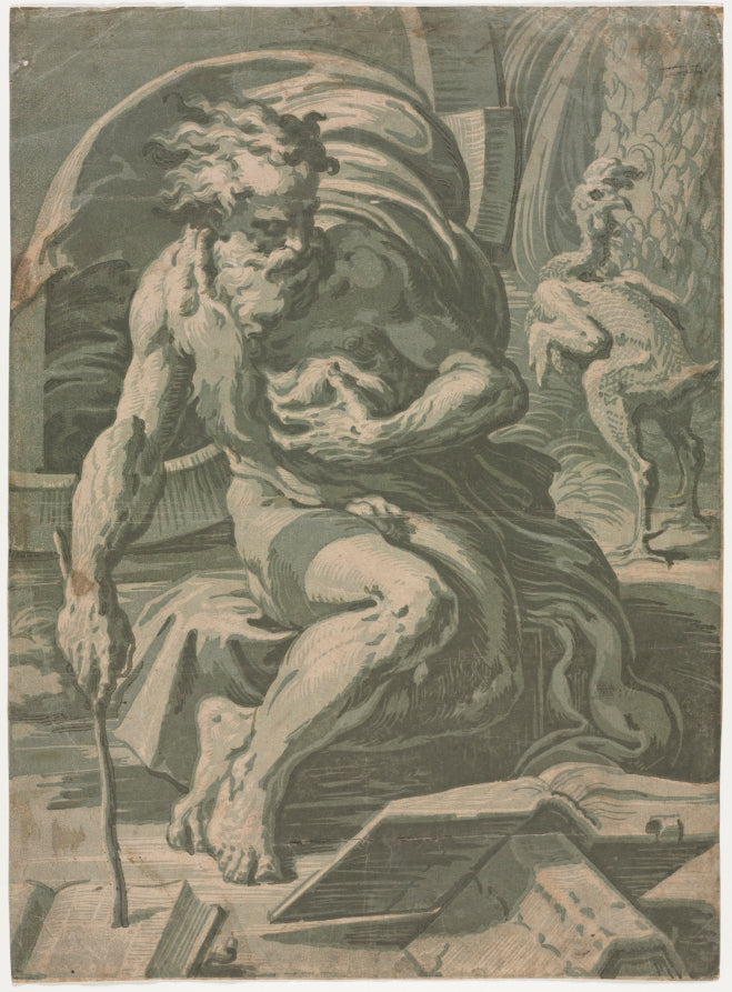 Diogenes by Ugo da Carpi (Italian, c. 1479–c. 1532) - Classic Art canvas print