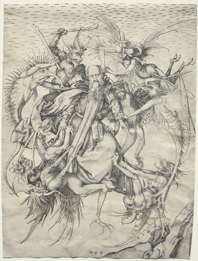 The Temptation of St. Anthony by Martin Schongauer (German, c. 1450–1491) - Classic Art canvas print