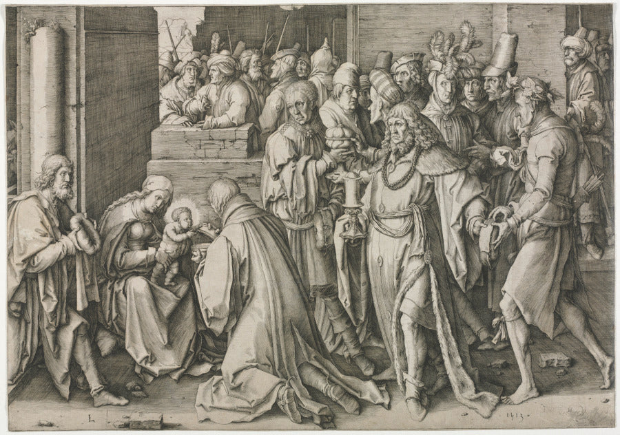 Adoration of the Magi by Lucas van Leyden (Netherlandish, 1494–about 1533) - Classic Art canvas print