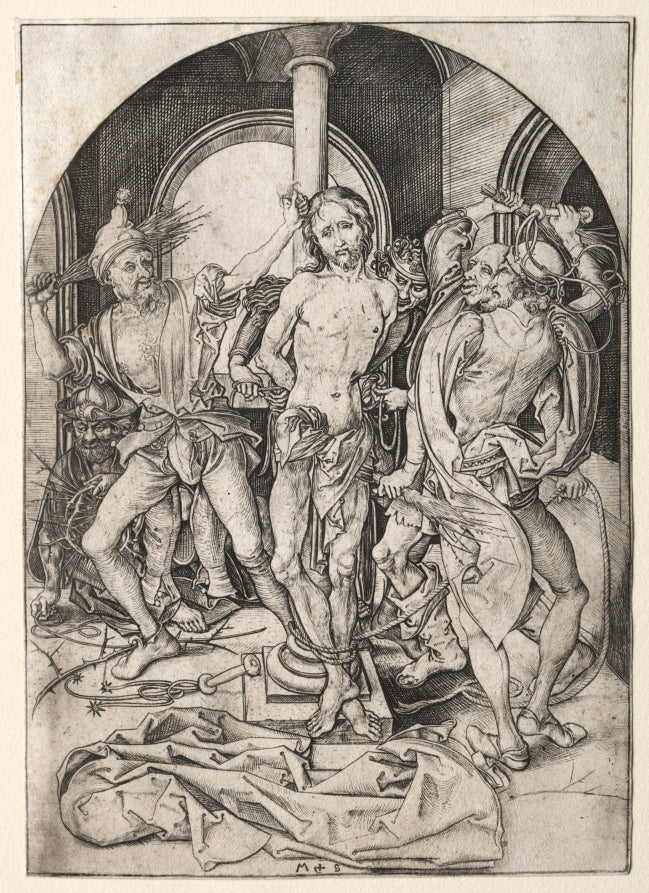 The Passion  The Flagellation by Martin Schongauer (German, c. 1450–1491) - Classic Art canvas print