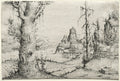 River Landscape with Large Tree at Left by Augustin Hirschvogel (German, 1503–1553) - Classic Art canvas print