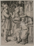 David Playing the Harp before Saul by Lucas van Leyden (Netherlandish, 1494–about 1533) - Classic Art canvas print